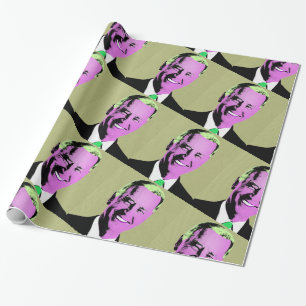 Papel De Presente Presidente verde e rosa Biden Pop Art