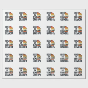 Papel De Presente Preso Em Ser Avô Pesca Desenho Vetorial Retro