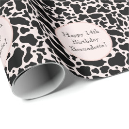 Papel De Presente Preto-Cinto-Cinto na Fazenda de Impressão de  rosa