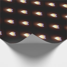 Papel De Presente Preto com chama do coração