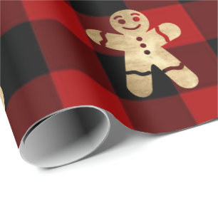 Papel De Presente Preto Dourado do pão-de-espécie de Lomberjack da