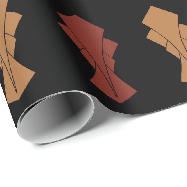 Papel De Presente Preto Dourado e rabo de ferrugem (Ponta do rolo)