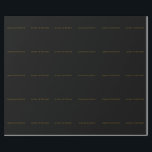 Papel De Presente Preto & Dourado Minimalista Bonito Nome Próprio<br><div class="desc">Você pode facilmente mudar as fontes,  imagem de fundo e cor,  caracteres de letra.</div>