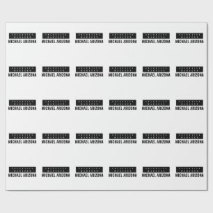 Papel De Presente Preto e Branco Minimalista Simples Plano