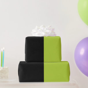 Papel De Presente Preto e Neon Verde