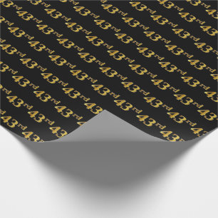 Papel De Presente Preto, evento do ouro 43rd do falso