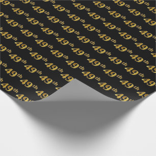 Papel De Presente Preto, evento do ouro 49th do falso