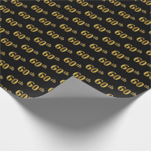 Papel De Presente Preto, evento do ouro 60th do falso (Sixtieth)