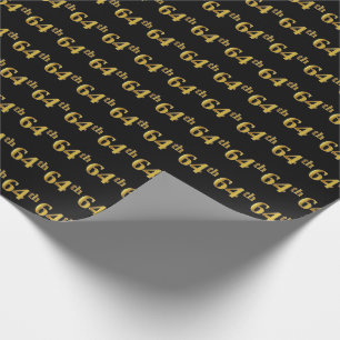 Papel De Presente Preto, evento do ouro 64th do falso