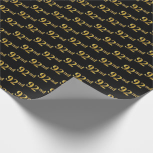 Papel De Presente Preto, evento do ouro 92nd do falso
