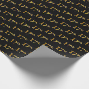 Papel De Presente Preto, evento do ouro do falso 17o (décimo sétim