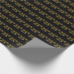 Papel De Presente Preto, evento do ouro do falso 25o (vigésimo
