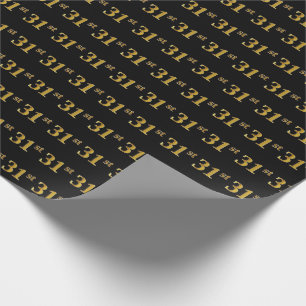 Papel De Presente Preto, evento do ouro do falso 3ø (trigésimo