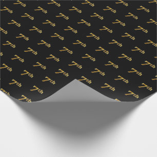 Papel De Presente Preto, evento do ouro do falso 7o (sétimo)