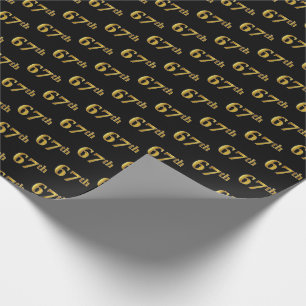 Papel De Presente Preto, Falso Dourado 67º (Sexagésimo Sétimo) Event