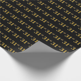 Papel De Presente Preto, Faux Dourado 31º (Trinta e Primeiro) Evento
