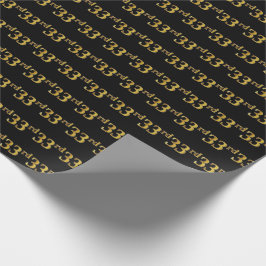Papel De Presente Preto, Faux Dourado 33º (33º) Evento