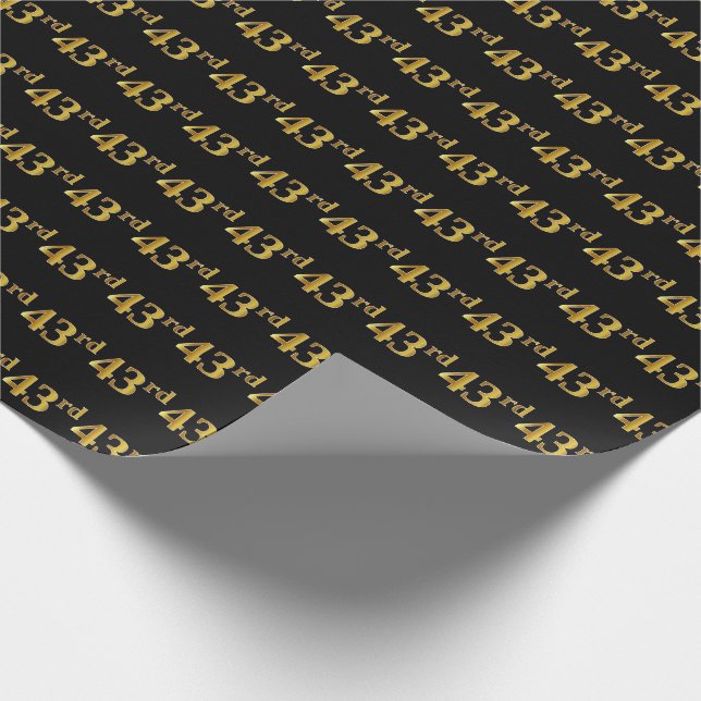 Papel De Presente Preto, Faux Dourado 43º (quarenta e três) Evento (Ponta)