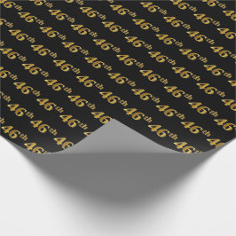 Papel De Presente Preto, Faux Dourado 46º (quarenta e seis) Evento