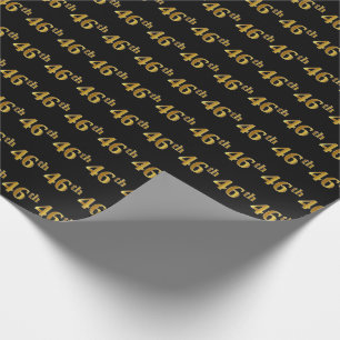 Papel De Presente Preto, Faux Dourado 46º (quarenta e seis) Evento