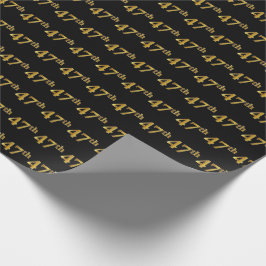 Papel De Presente Preto, Faux Dourado 47º (quarenta e sete) Evento
