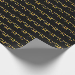 Papel De Presente Preto, Faux Dourado 52º (52º) Evento