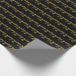 Papel De Presente Preto, Faux Dourado 72º (72º)