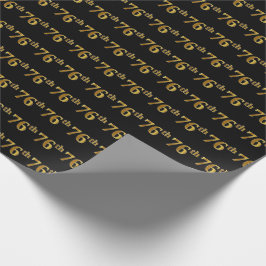 Papel De Presente Preto, Faux Dourado 76 (76) Evento