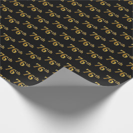 Papel De Presente Preto, Faux Dourado 76 (76) Evento