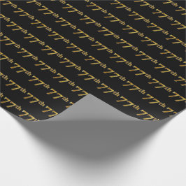 Papel De Presente Preto, Faux Dourado 77.º (77.º)