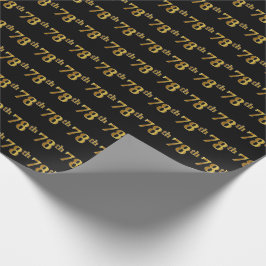 Papel De Presente Preto, Faux Dourado 78º (78º)