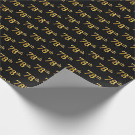 Papel De Presente Preto, Faux Dourado 78º (78º)