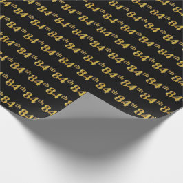 Papel De Presente Preto, Faux Dourado 84º (oitenta e quatro) Evento