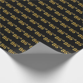 Papel De Presente Preto, Faux Dourado 86º (oitenta e seis) Evento