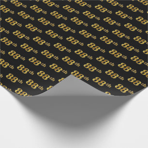 Papel De Presente Preto, Faux Dourado 88º (oitenta e oitava) Evento