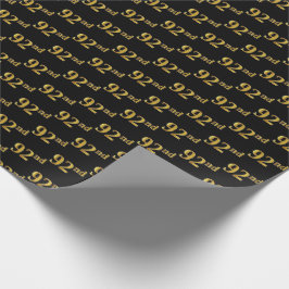 Papel De Presente Preto, Faux Dourado 92º (Noventa-Segundo) Evento