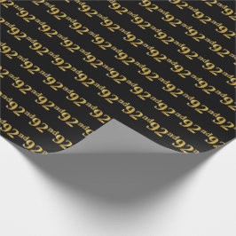 Papel De Presente Preto, Faux Dourado 92º (Noventa-Segundo) Evento