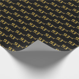 Papel De Presente Preto, Faux Dourado 93º (93º) Evento