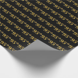 Papel De Presente Preto, Faux Dourado 95º (95º) Evento