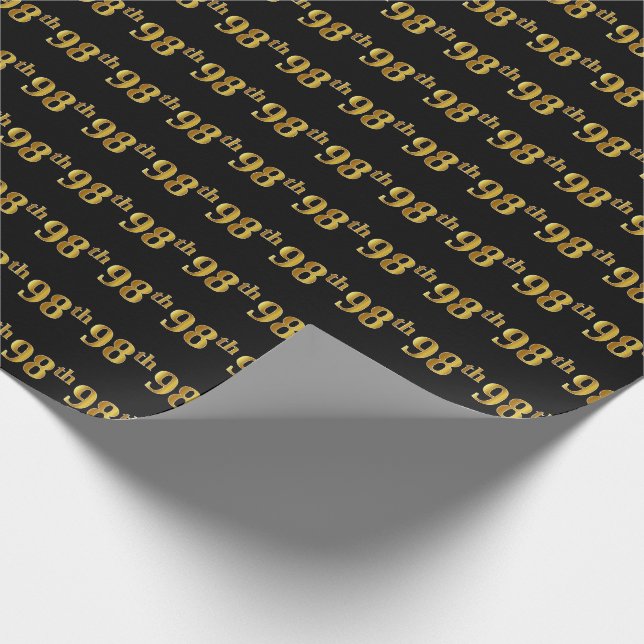 Papel De Presente Preto, Faux Dourado 98º (99º-8º) Evento (Ponta)