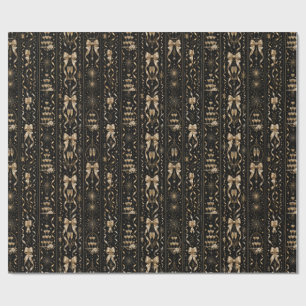 Papel de Presente Preto Luxo Dourado Art Déco