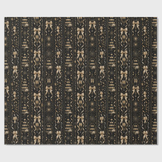 Papel de Presente Preto Luxo Dourado | Art Déco