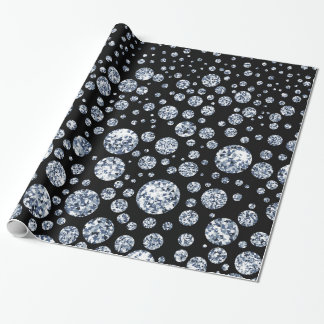 Papel De Presente Preto Metálico de Cristal de Prata