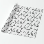Papel De Presente Preto Moderno e Branco Fa La La Christmas<br><div class="desc">Papel de embrulho de Natal moderno,  que apresenta um padrão moderno de "Fa la la la la la" em tipografia química.</div>