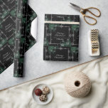 Papel De Presente Preto Personalizado Verde Feliz Natal<br><div class="desc">Você pode personalizá-lo.</div>