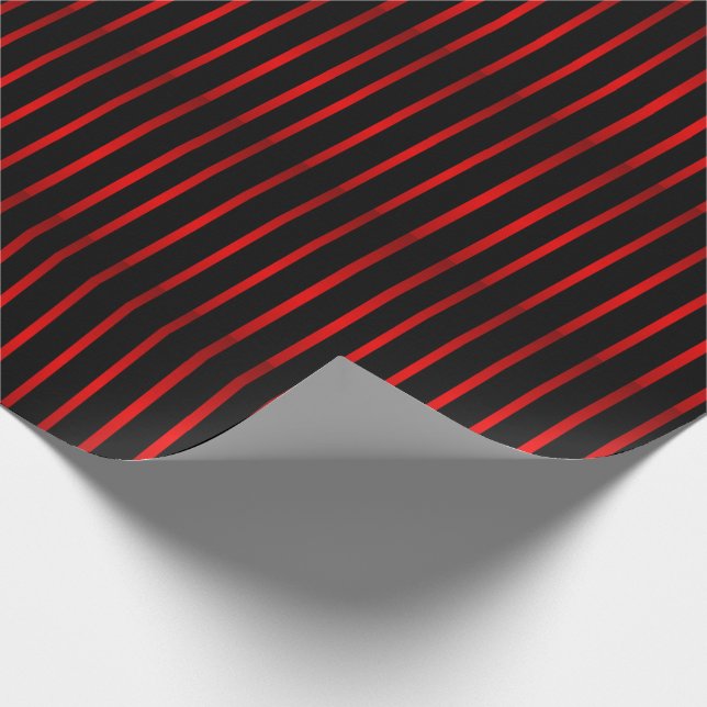 Papel De Presente Preto Simples com Faixa Vermelha Negrito Vinculada (Ponta)