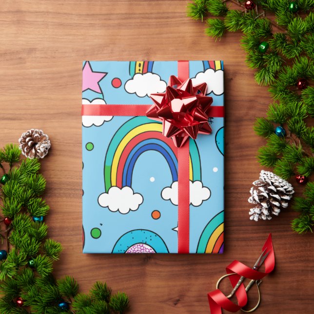 Papel De Presente Prezados Papais noeis - Padrão Personalizado do Ar (Presente de Natal)