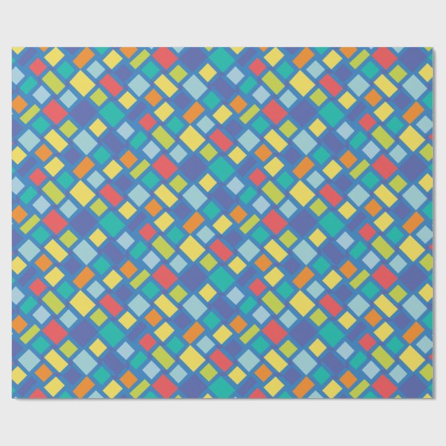 Papel De Presente Primary Party Checkerboard Kid's   (Aberto)