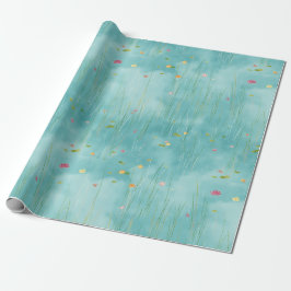 Papel de Presente Primavera Aqua Reed