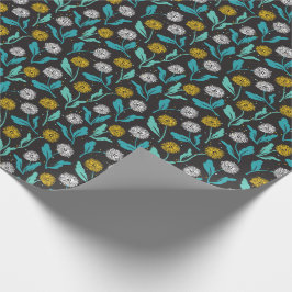 Papel De Presente Primavera Dandelion Flores e Folhas Design